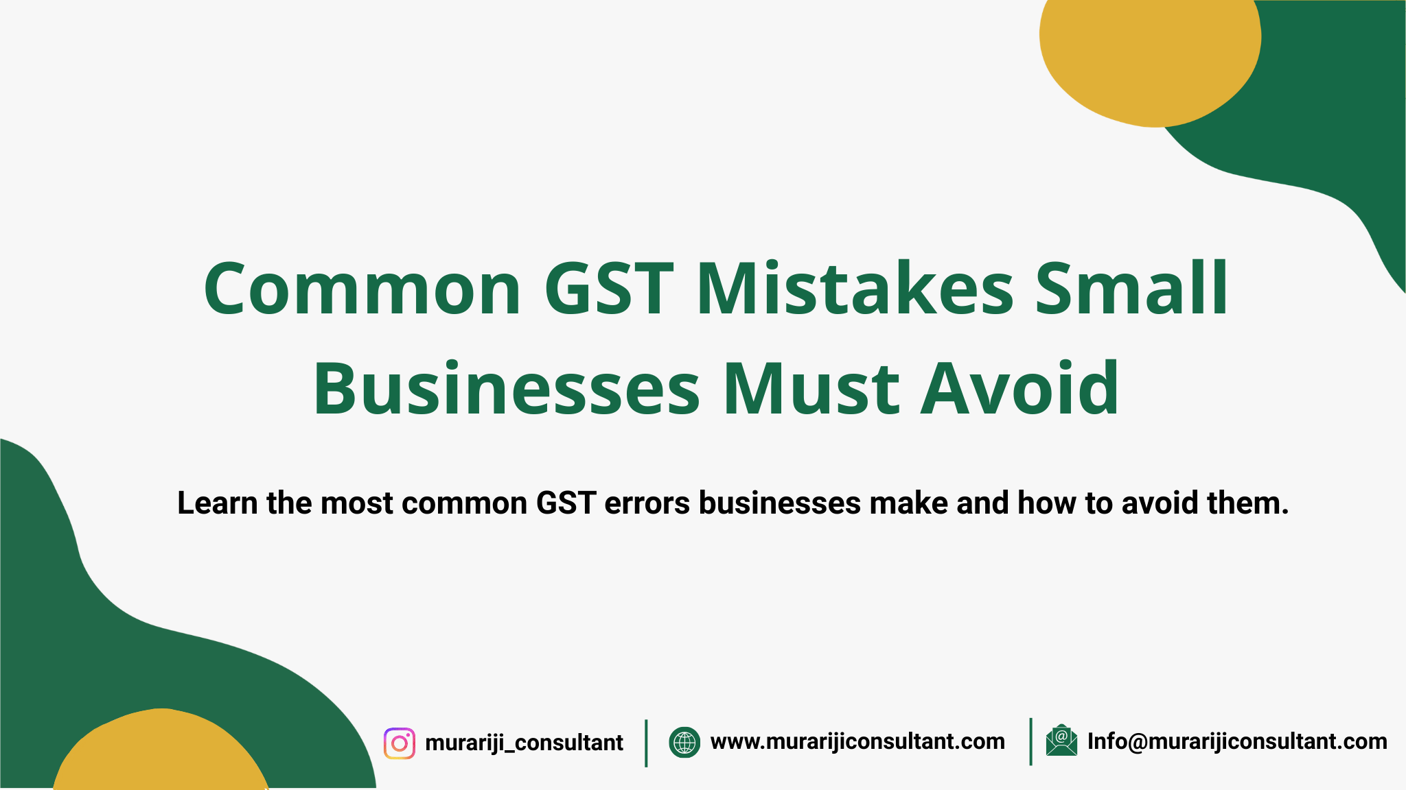 Common Mistake Gst small Business Must Avoid